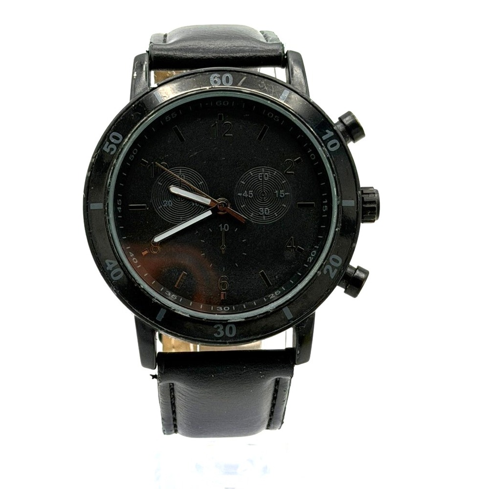 ALDO Men's Black Chronograph Style Quartz Watch 9559A New Battery Running